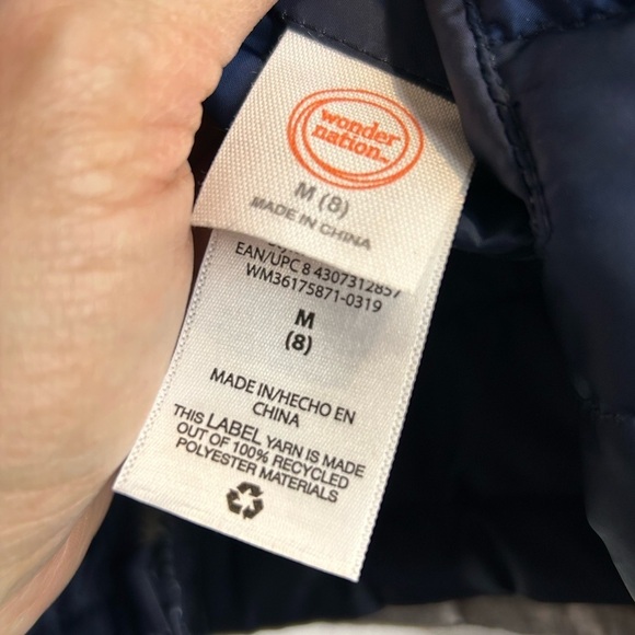 199. Wonder Nation Blue Puffer Vest M(8) - Picture 5 of 6